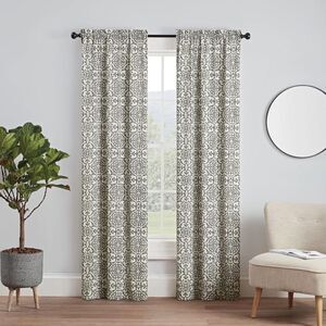 Pairs to Go Brockwell 56" x 63" Rod Pocket Double Panel Window Charcoal Curtains